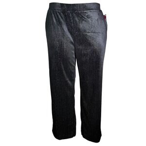 Vince Camuto Womens Metallic Knit Straight Leg Pants Black Gold Shimmer Size 1X